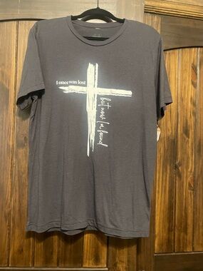 Unbranded Women's Short Sleeve Charcoal Tee with Cross Graphic